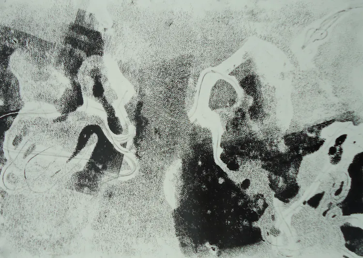 Tom Hackshaw, monoprint with hair