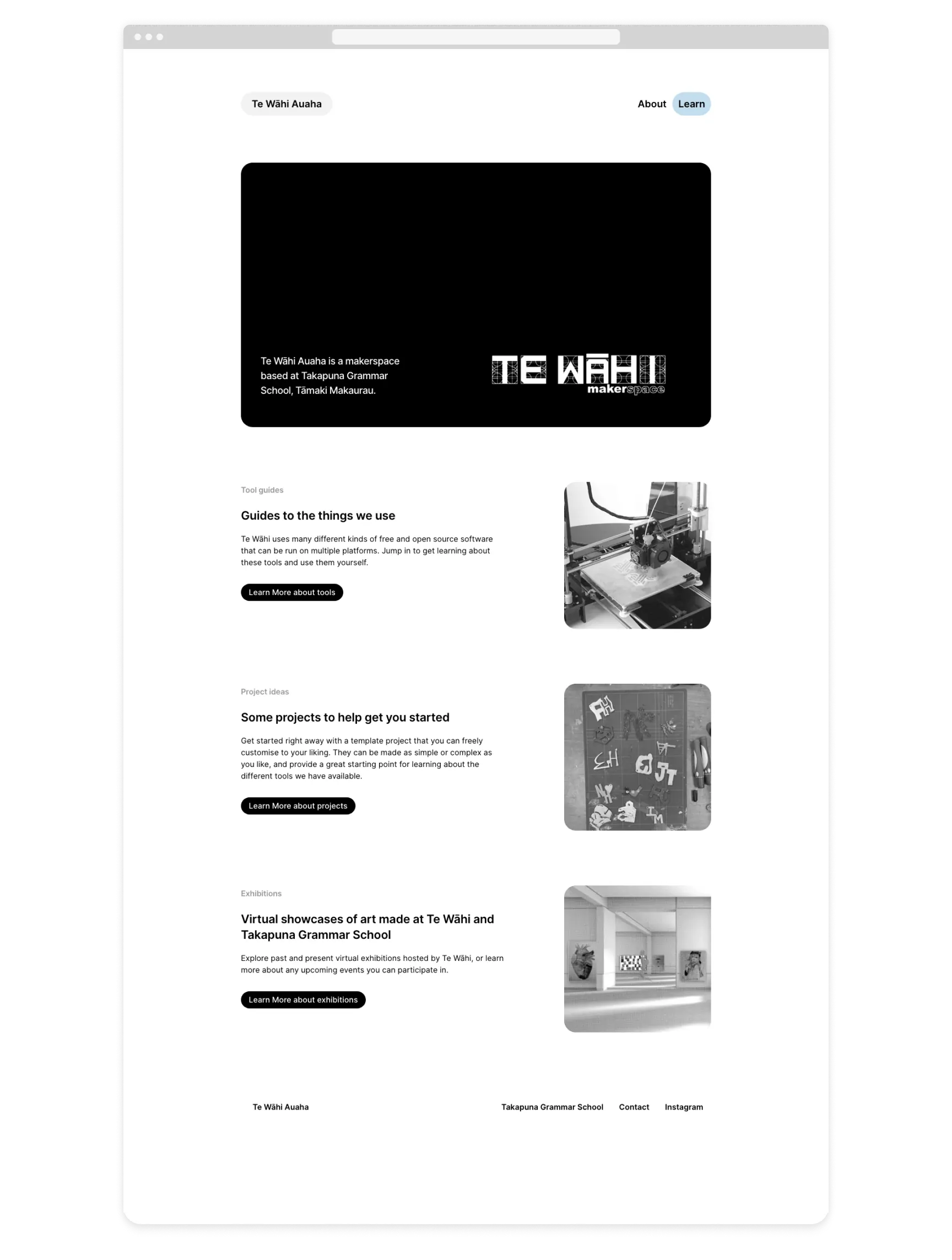 A screenshot of the Te Wāhi homepage, now in its third iteration